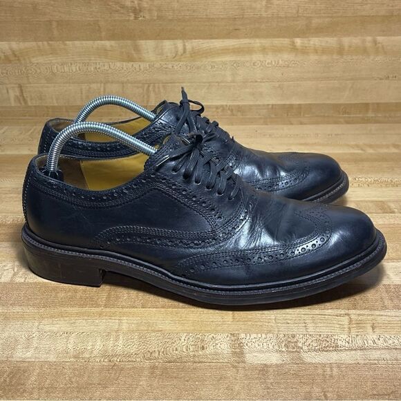 Cole Haan Shoes Grand OS Mens Black Leather Wingtip Dress Oxfords C11918 Sz 11 M - Picture 1 of 8